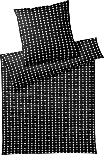 Bettwäsche-Garnitur Elegante Bubbles Schwarz-Weiß Baumwolle