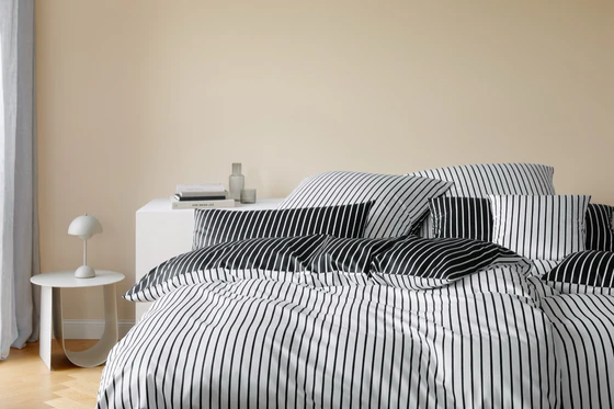 Bettwäsche-Garnitur Elegante Lined-24563-9 Schwarz-Weiß Baumwolle