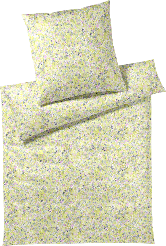 Bettwäsche-Garnitur Mimosa-24566-4 Apfelgrün Elegante Mako-Satin