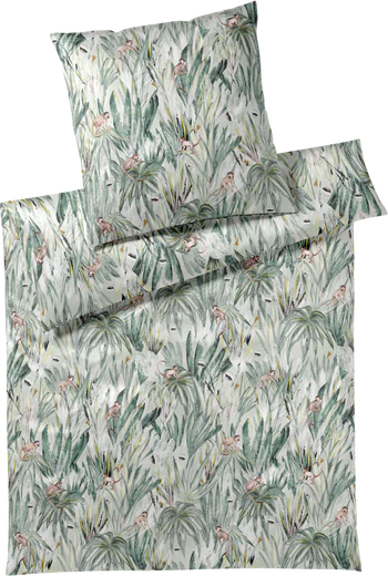 Kinder-Bettwäschegarnitur Monkeys-24574-4 Grün Elegante Baumwolle