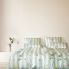 Bettwäsche-Garnitur Flowerstripe-24577-4 Zartgrün Baumwolle Elegante