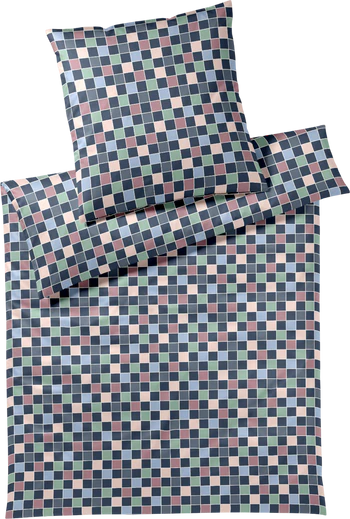 Bettwäsche-Garnitur Nachtblau Scrabble 24580-2 Elegante Mako-Satin