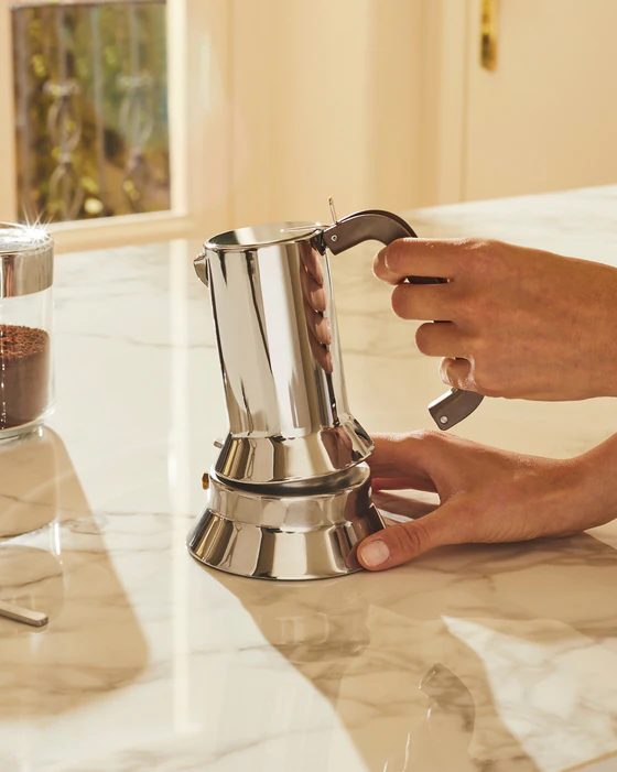 Espressokocher Alessi 9090/1 Edelstahl Induktionstauglich