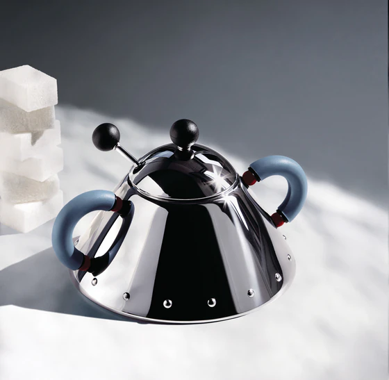 Zuckerdose Alessi 9097 Edelstahl hellblau – Ikonisches Design
