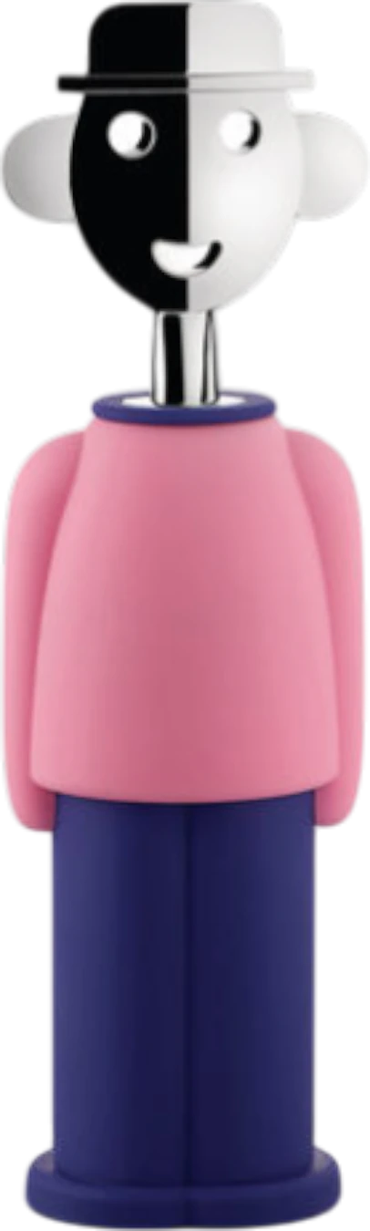 Korkenzieher Alessi AM23 PAZ – Ikonisches Design in Rosa-Blau