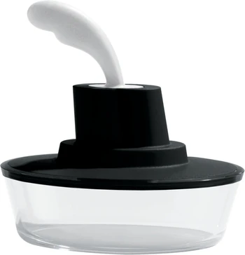 Butterdose mit Spachtel Alessi Ship Shape-ASG13 B Schwarz