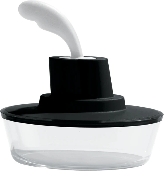 Butterdose mit Spachtel Alessi Ship Shape-ASG13 B Schwarz