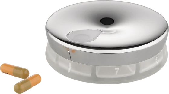 Pillendose Alessi YoYo-BM08 Edelstahl Kompakt Design