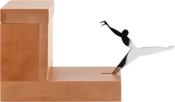 Zahnstocherbehälter Alessi CO1369 Edelstahl Birnbaumholz