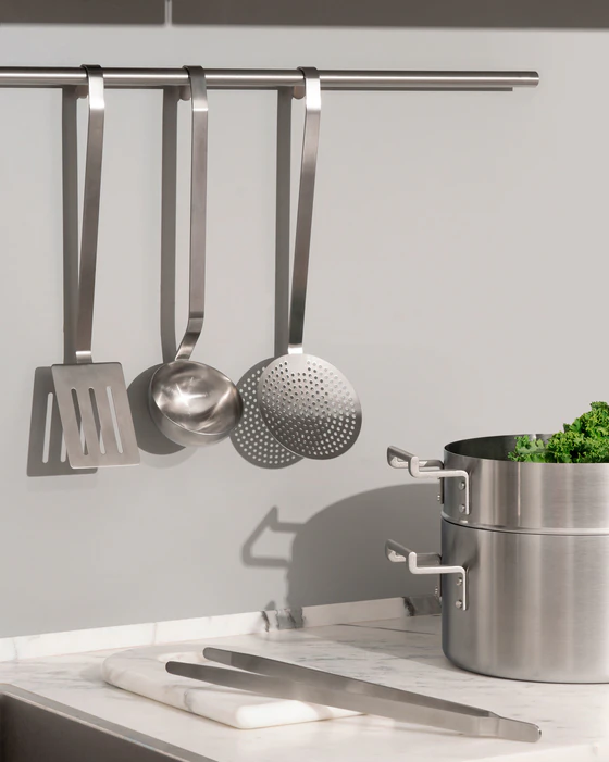 Küchenzange oder Küchenset von Alessi Serie Convivio Edelstahl mattiert