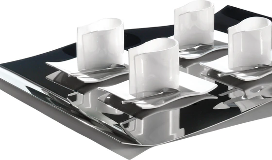 Rechteckiges Serviertablett Alessi Mao-Mao-FM05/55 Edelstahl 18/10