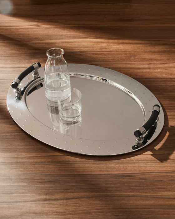 Ovales Serviertablett Alessi MG09 Edelstahl 18/10 Glanz