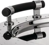 Alessi MGVASS Tablett rund – Edelstahl 18/10 mit schwarzen Griffen
