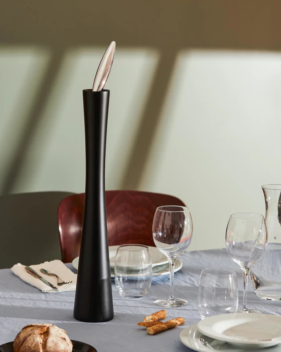 Alessi MP1562 Salz- & Pfeffermühle – Gewürzmühle aus Buchenholz | Schwarz