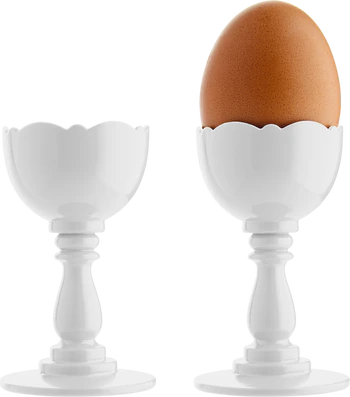Alessi Dressed MW14SET W Eierbecher Set – 2 Eierbecher mit Löffeln