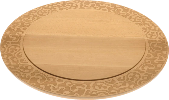 Alessi Dressed in Wood MW23 Käseplatte – Buchenholz mit Reliefdekor