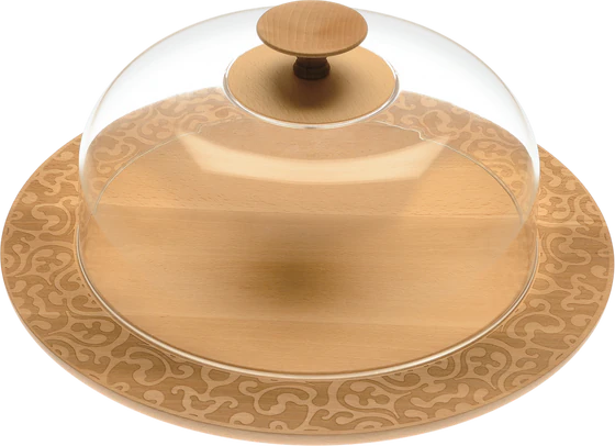 Alessi Dressed in Wood MW23 Käseplatte – Buchenholz mit Reliefdekor