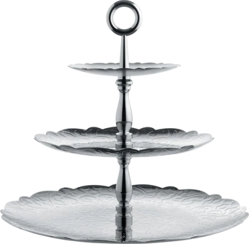 Etagere Alessi Dressed-MW52/3 – Edelstahl mit Reliefdekor