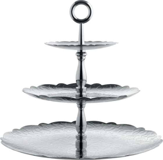 Etagere Alessi Dressed-MW52/3 – Edelstahl mit Reliefdekor
