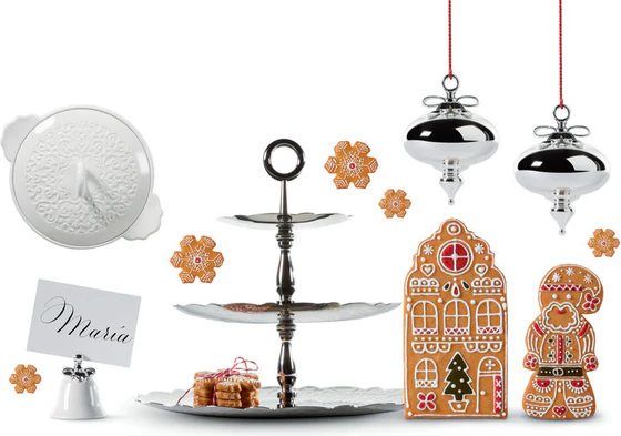 Etagere Alessi Dressed-MW52/3 – Edelstahl mit Reliefdekor