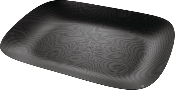 Alessi Moiré MW70 BT Tablett – rechteckig schwarz mit Reliefdekor