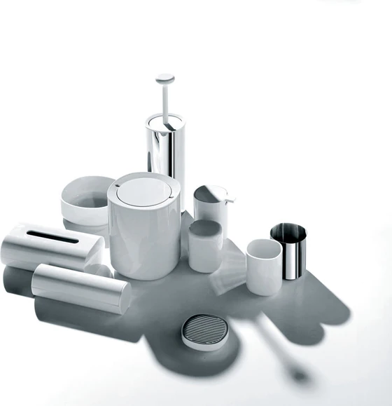 Toilettenbürste mit Halter Alessi Birillo PL08 W – Edelstahl Weiß
