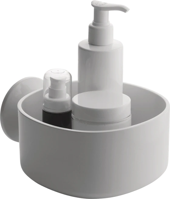 Alessi Birillo PL16 W Duschkorb – Flaschenhalter mit Saugnapf