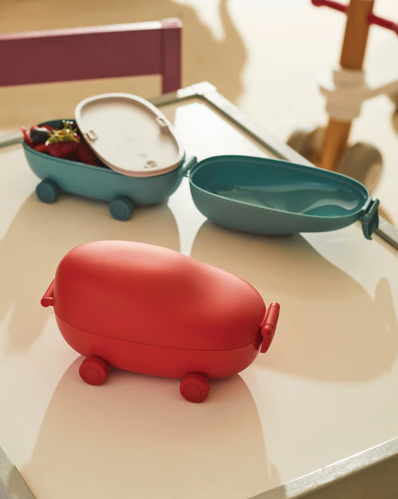 Lunchbox Alessi Food à porter-SA06 Hellblau oder rot – Mit Kühlelement