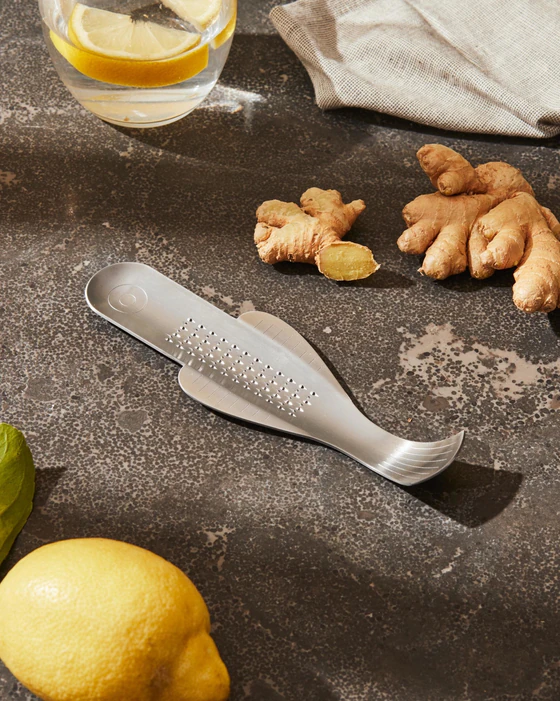 Alessi Boga VS06 Ingwerreibe – Stahl AISI 430 mattiert