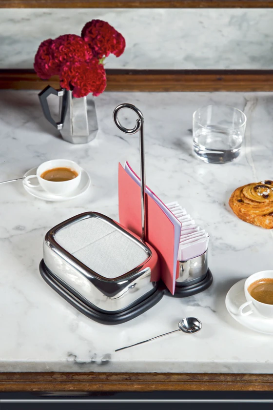 Alessi Bibo VS07 Tee- & Kaffeeaccessoire Set – Edelstahl