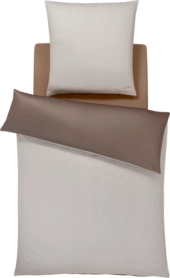 JOOP! Bettwäsche Micro Pattern Haselnuss – Edler Mako-Satin für luxuriösen Schlafkomfort