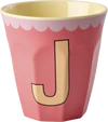 Trinkbecher Melamin Rice by Rice 250ml Lachs Vintage J - Melamine Cup with the Letter J - Vintage - Salmon - Medium - 250 ml