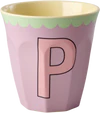 Melamin-Trinkbecher Rice by Rice Vintage Lavendel 250 ml - Melamine Cup with the Letter P - Vintage - Lavender - Medium - 250 ml