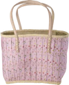 Aufbewahrungskorb Pink Ledergriffe Rice by Rice 30cm
