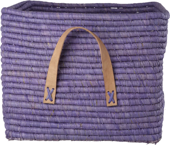 Quadratischer Aufbewahrungskorb Rice by Rice Raffia Dark Lavender