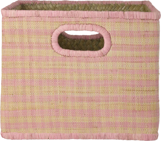 Quadratischer Aufbewahrungskorb Pink Checks – Rice by Rice