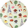 Runder Beistellteller Melamin Rice by Rice – Blue Kids Print