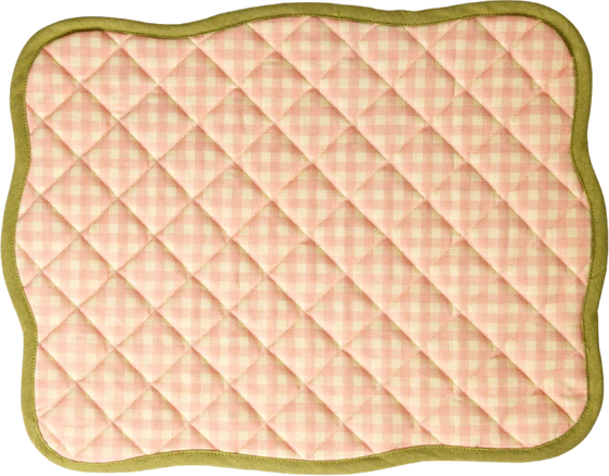 Gestepptes Platzset Rice by Rice Moss Green – Baumwolle, Schutz
