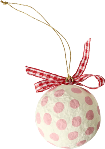 Weihnachtsanhänger Rice by Rice – Pappmaché Pink Schleife