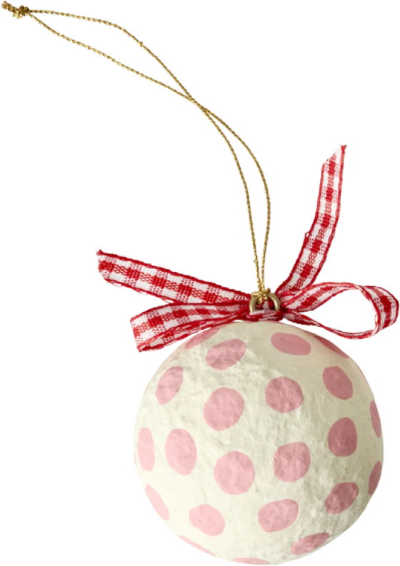 Weihnachtsanhänger Rice by Rice – Pappmaché Pink Schleife