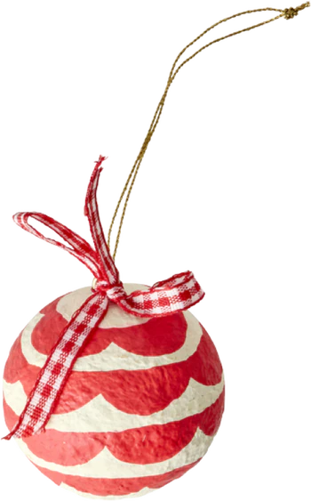 Weihnachtsanhänger Pappmaché 5cm Rice by Rice – Handgefertigt