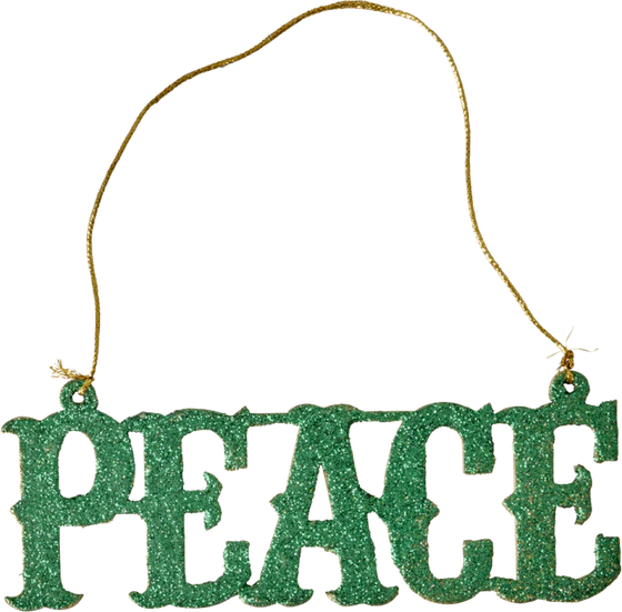 Weihnachtsanhänger Grün Peace – Rice by Rice Glanz-Dekor
