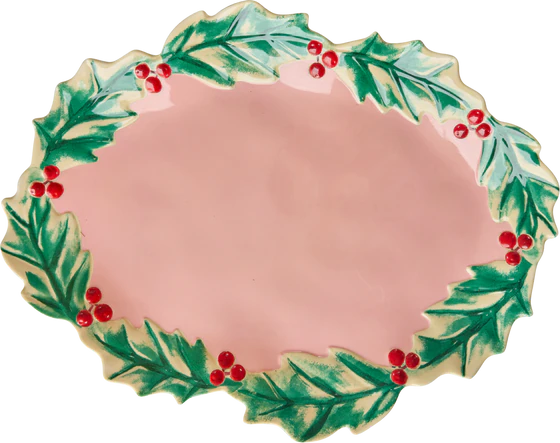 Servierschale Melamin Pink Hawthorn – Rice by Rice Weihnachtlich