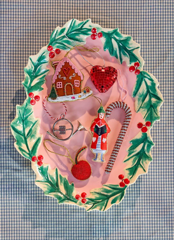 Servierschale Melamin Pink Hawthorn – Rice by Rice Weihnachtlich