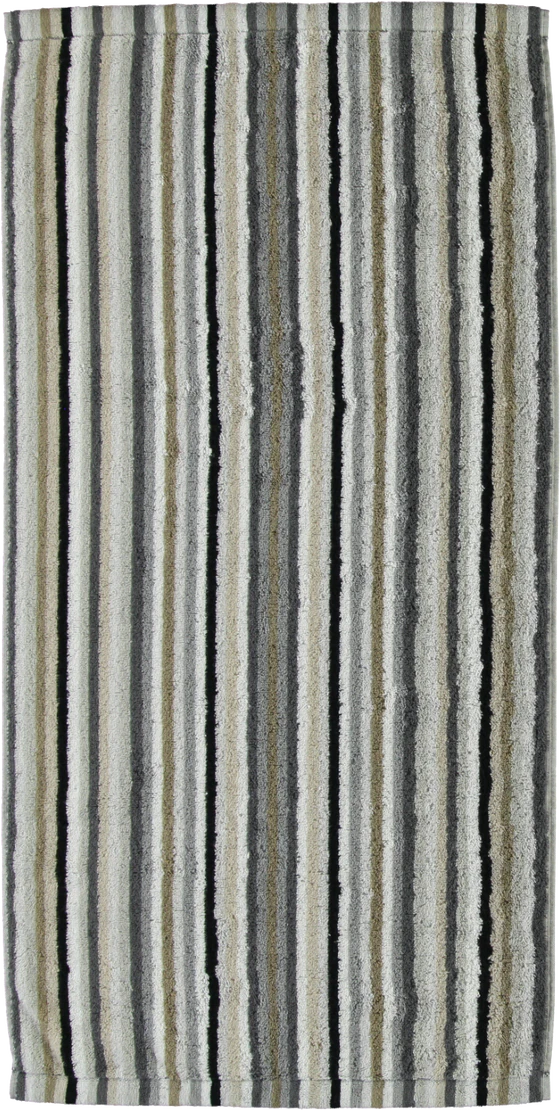 Cawö Frottiertücher Lifestyle 7048-37 Kiesel – Edle Streifen-Handtücher aus 100 % Baumwolle