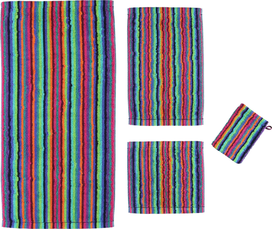 Cawö Frottiertücher Lifestyle 7048-84 Multicolor – Hochwertige Streifen-Handtücher aus 100 % Baumwolle