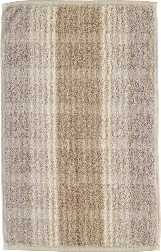 Cawö Frottiertücher Noblesse Cashmere Streifen Sand 1056-33 – Edle Walkfrottier-Handtücher aus 100 % Baumwolle