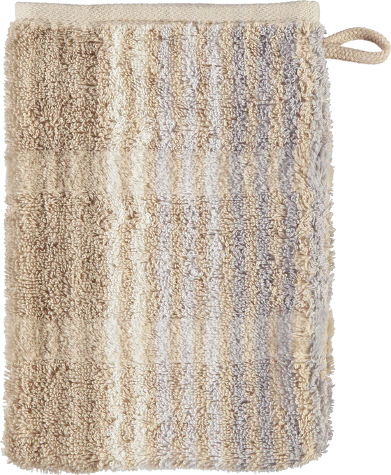 Cawö Frottiertücher Noblesse Cashmere Streifen Sand 1056-33 – Edle Walkfrottier-Handtücher aus 100 % Baumwolle