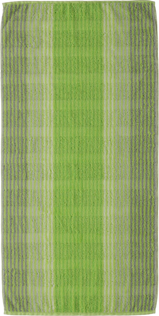 Cawö Frottiertücher Noblesse Cashmere Streifen Kiwi 45 – Edle Walkfrottier-Handtücher aus 100 % Baumwolle