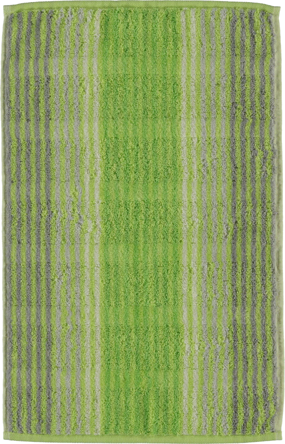 Cawö Frottiertücher Noblesse Cashmere Streifen Kiwi 45 – Edle Walkfrottier-Handtücher aus 100 % Baumwolle